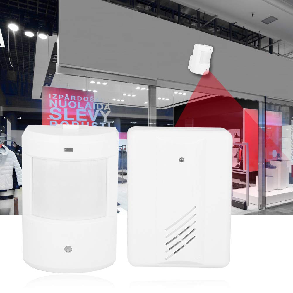 Bienvenido Kit de Timbre Alarma de Seguridad de Entrada de Volumen Ajustable Detector de Sensor infrarrojo IR Timbre de Puerta para Puerta de jardín