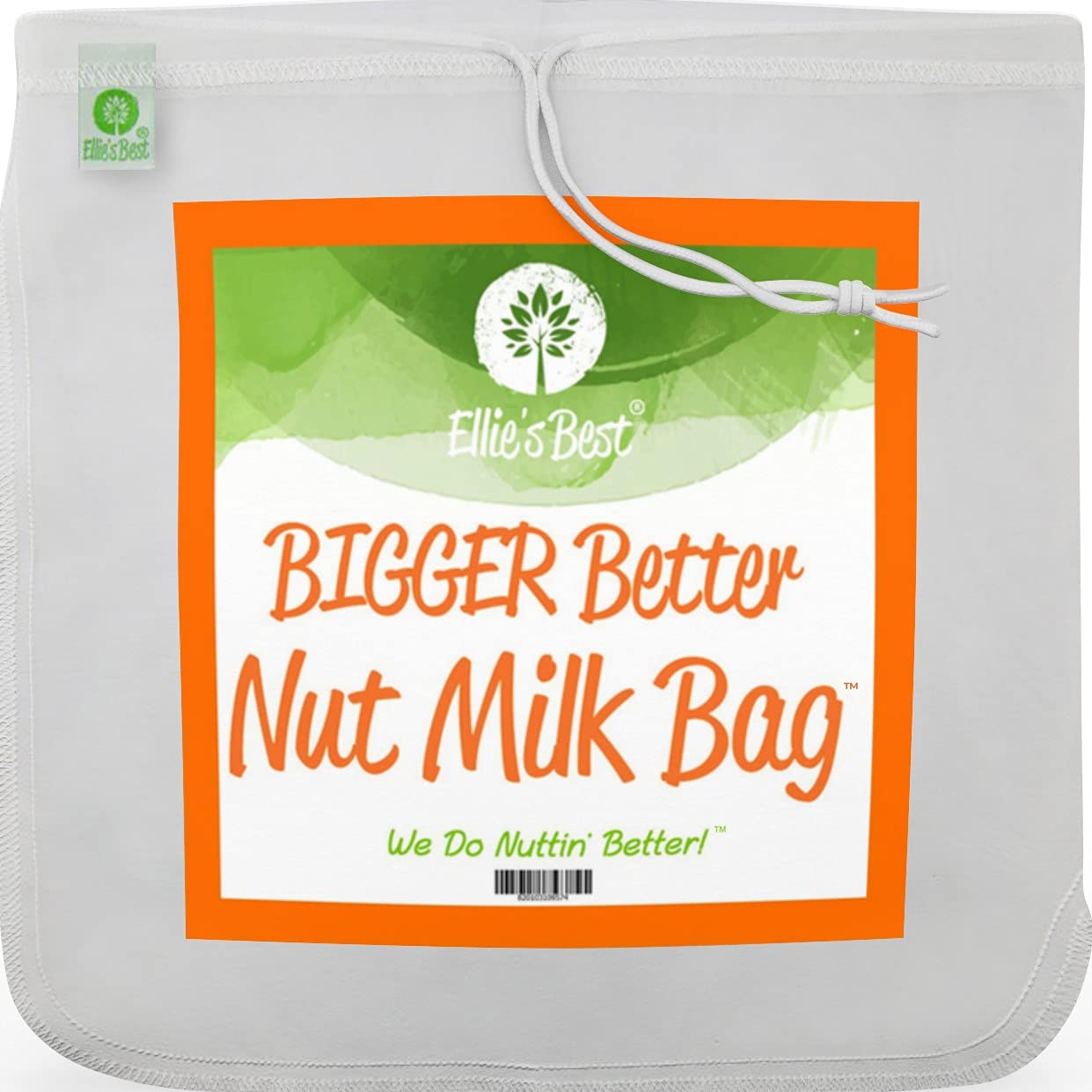 Bolsa de calidad para leche de nuez - 30.48 cm x 30.48 cm de grado comercial - Bolsa coladora multiusos reutilizable para alimentos y leche de almendras - Estopilla de nailon de malla fina y filtro para café frío, Blanco, 1