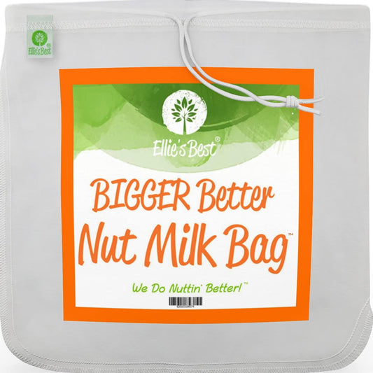 Bolsa de calidad para leche de nuez - 30.48 cm x 30.48 cm de grado comercial - Bolsa coladora multiusos reutilizable para alimentos y leche de almendras - Estopilla de nailon de malla fina y filtro para café frío, Blanco, 1