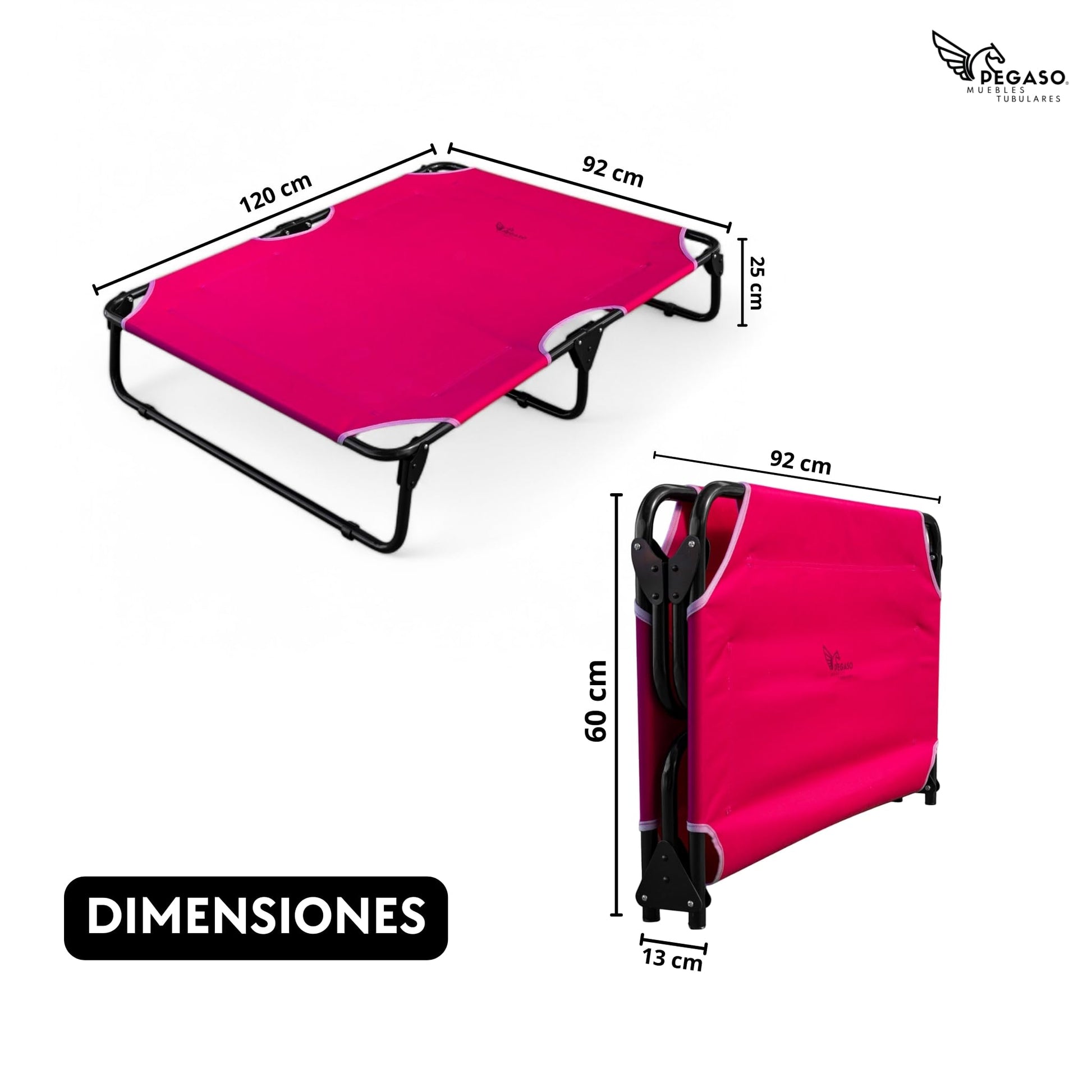 Cama Elevada PEGASO Rosa Transpirable y Lavable Extra Grande para Perro