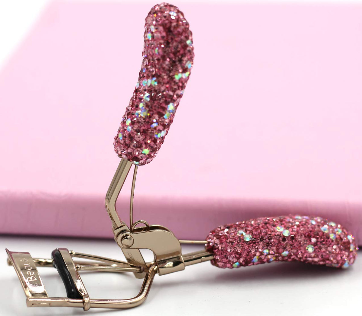 Bestbling Bling - Rizador de pestañas de maquillaje con relleno, almohadillas de presión de silicona y resorte cargado para no pellizcar o tirar (rosa)