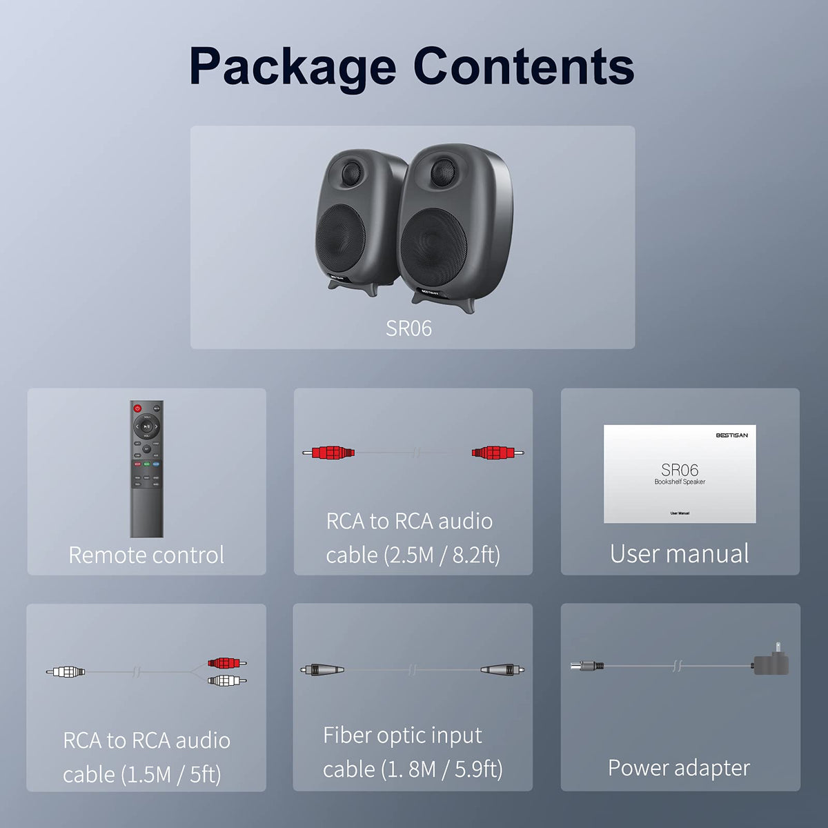 Altavoces de Estantería BESTISAN 60W Bluetooth con Graves y Agudos Ajustables