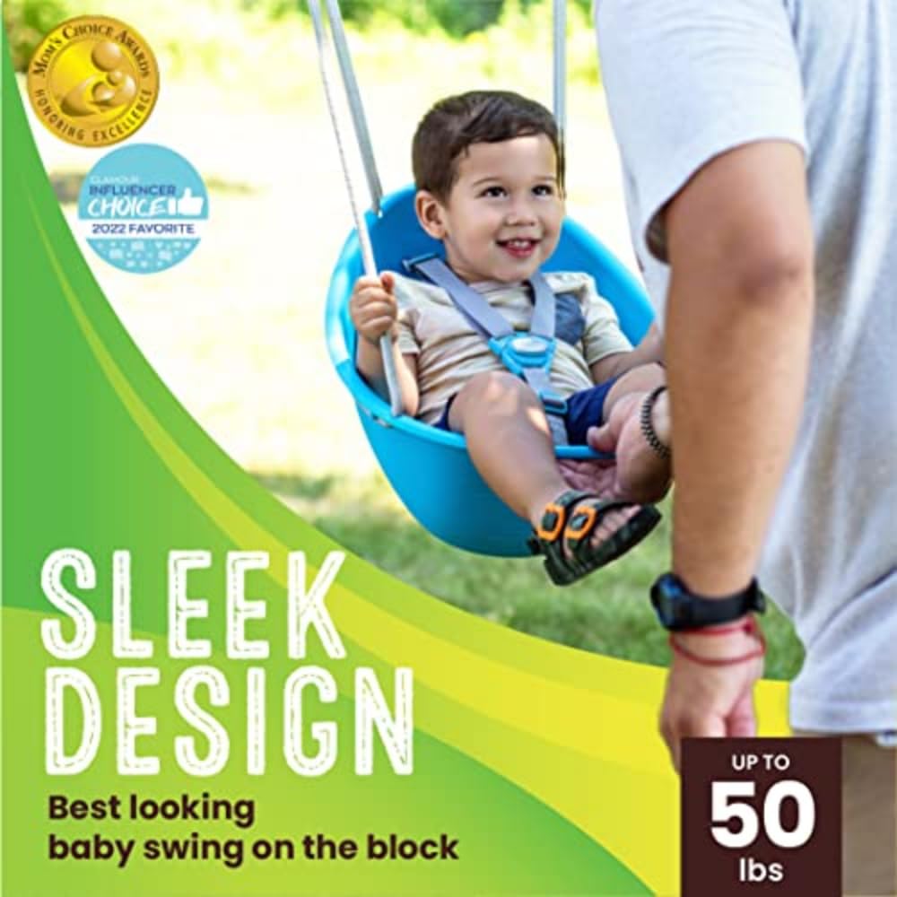 Columpio Swurfer Coconut Blanco con Cuerda sin Ampollas y Arnés de Seguridad para Bebés y Niños Pequeños