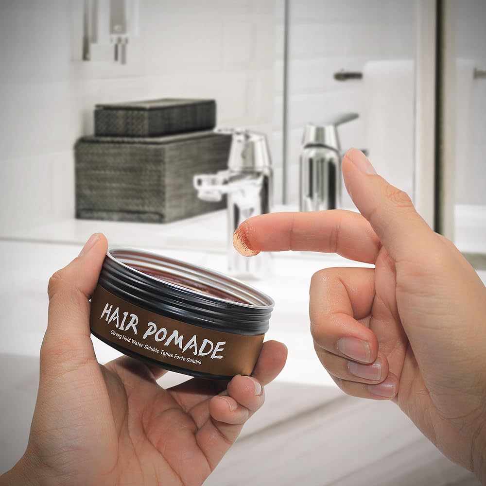 Linahealth Pomade Wax 2 Pack, Cera Pomada Base Agua Aroma Chocolate Acabado Semi Mate para peinar y fijar el Cabello Base Agua 120g / 5 Oz esta cera es util para modelar tu pelo, Fijacion media