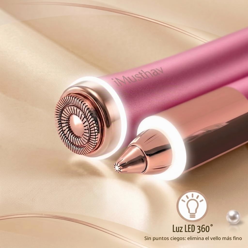 Depiladora Eléctrica Indolora para Mujer, Elimina Vello de Cejas y Facial