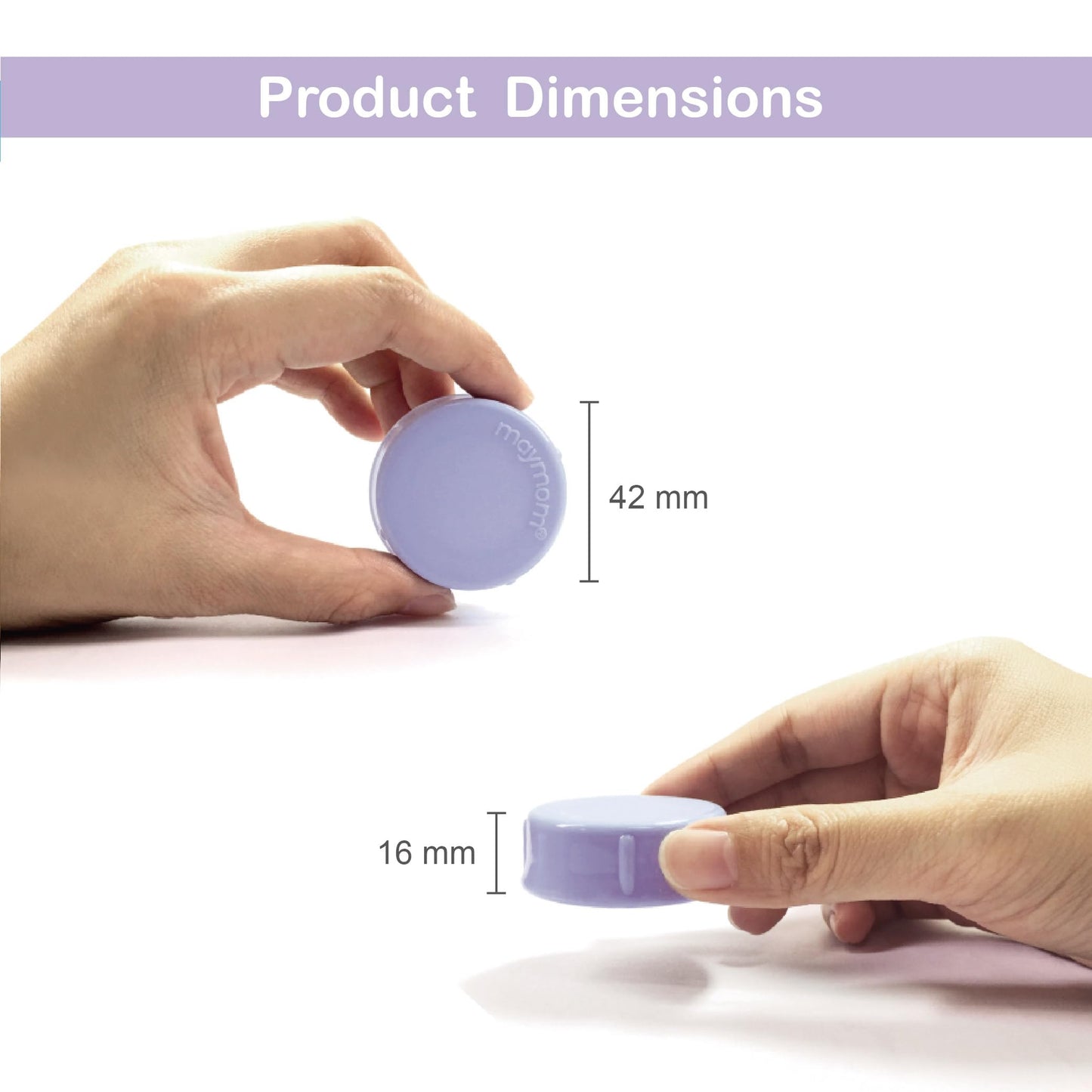 Tapas sólidas Maymom con anillo de sellado para biberones de tamaño estándar; tapas para biberón compatibles con biberones Medela, Ameda y biberones Nuk pequeños, Playtex y Gerber; 8 piezas (morado)