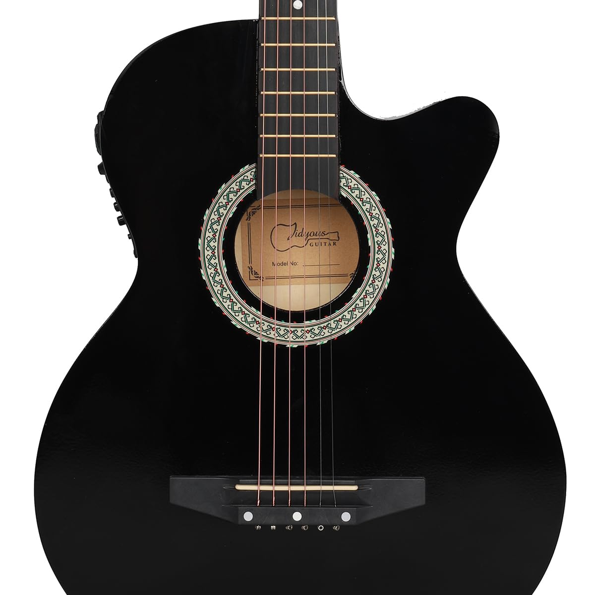 38 inch Electroacústica Guitarra Guitarra acustica con Afinadores,Correas,Cuerdas para Instrumentos,Plumillas,Cable amplificador guitarra,soul,Fundas para Guitarras 3/4(Black)