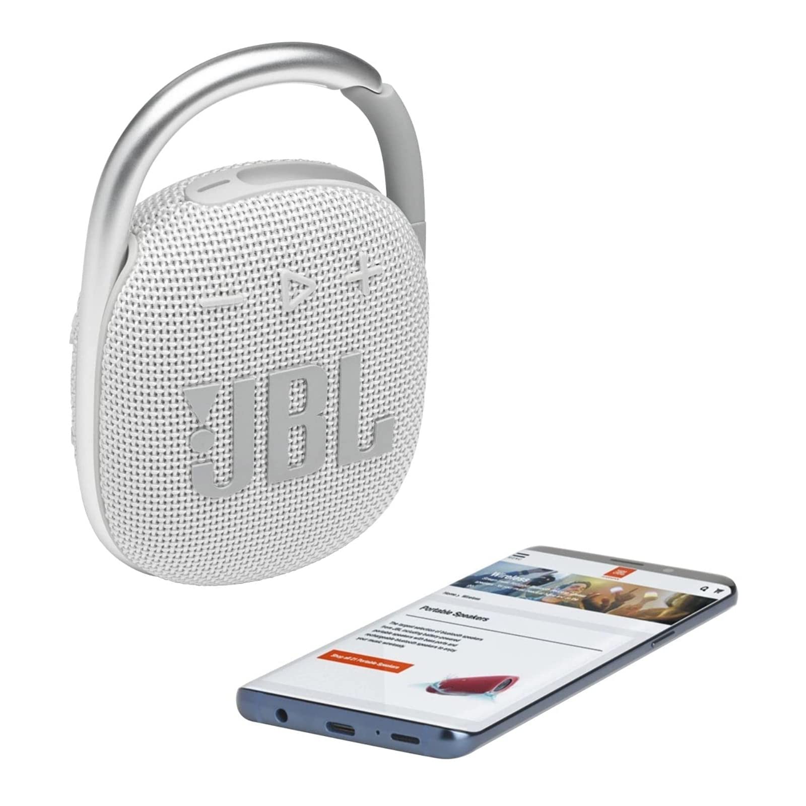 JBL Paquete de 2 Clip 4 altavoces de audio Bluetooth inalámbricos impermeables (blanco)