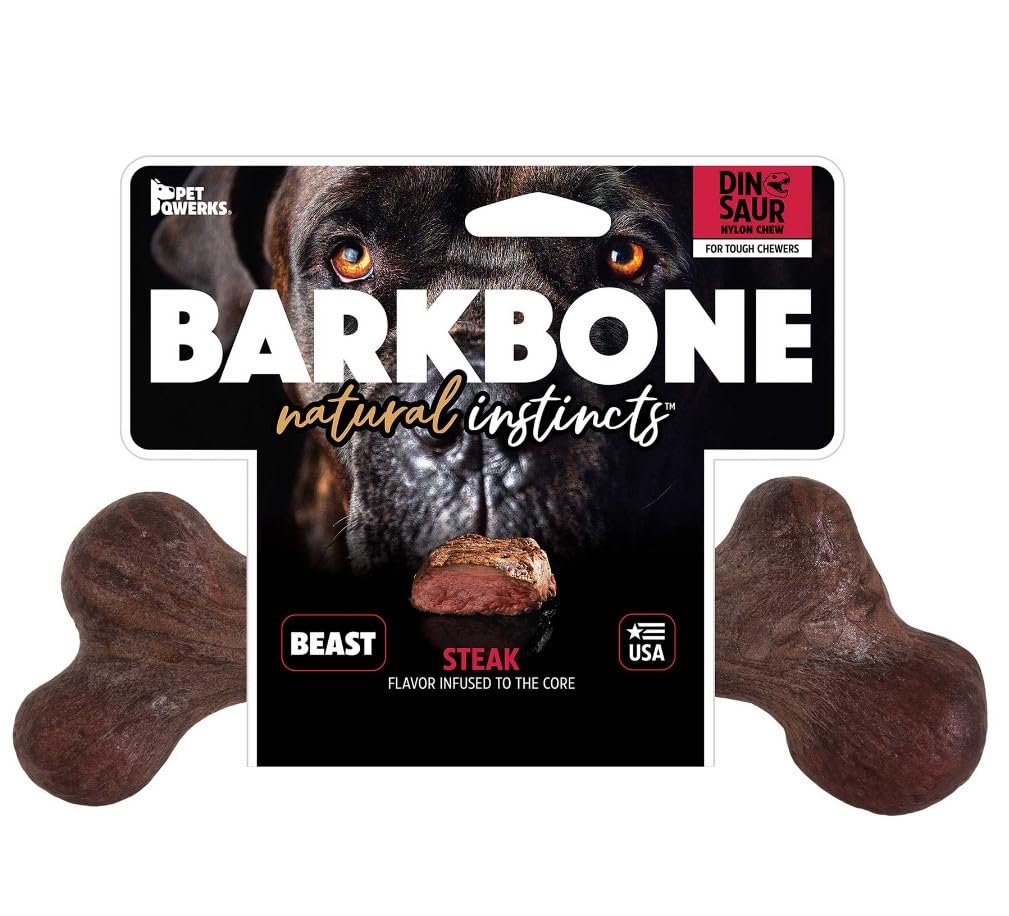 Juguete Masticable Pet Qwerks Extreme Dinosaur BarkBone Sabor a Carne Xxxlarge para Perro