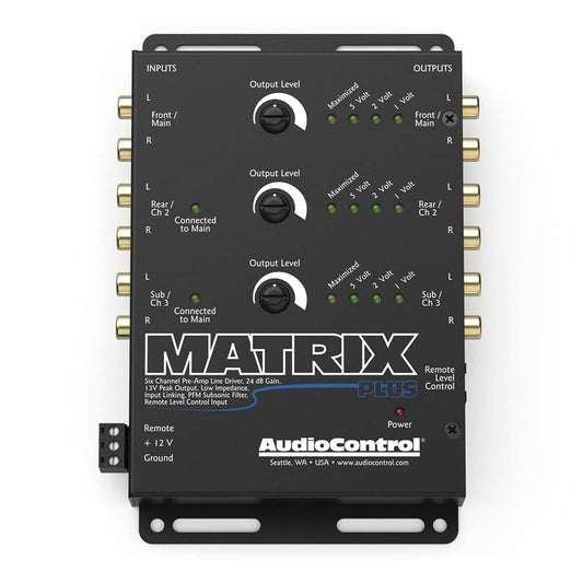 Driver de Línea AudioControl Negro con Seis Canales y Entrada de Control Remoto