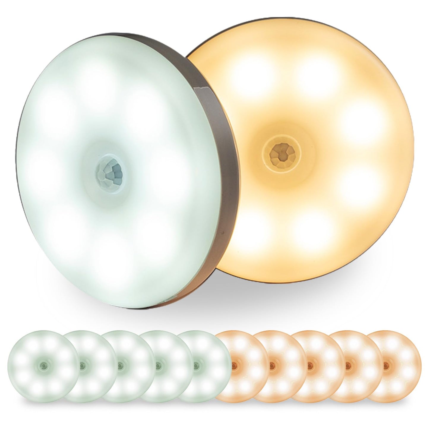 Luz Led Recargable VTZAQZSS Blanca con Sensor de Movimiento 10PCS para Escaleras, Sala, Closet, Vestíbulo, Baño y Cocina
