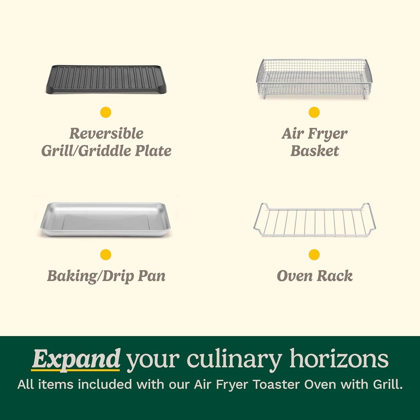 Cuisinart Freidora de aire + horno tostador de convección, horno 8-1 con opciones de horneado, parrilla, acero inoxidable, TOA-70