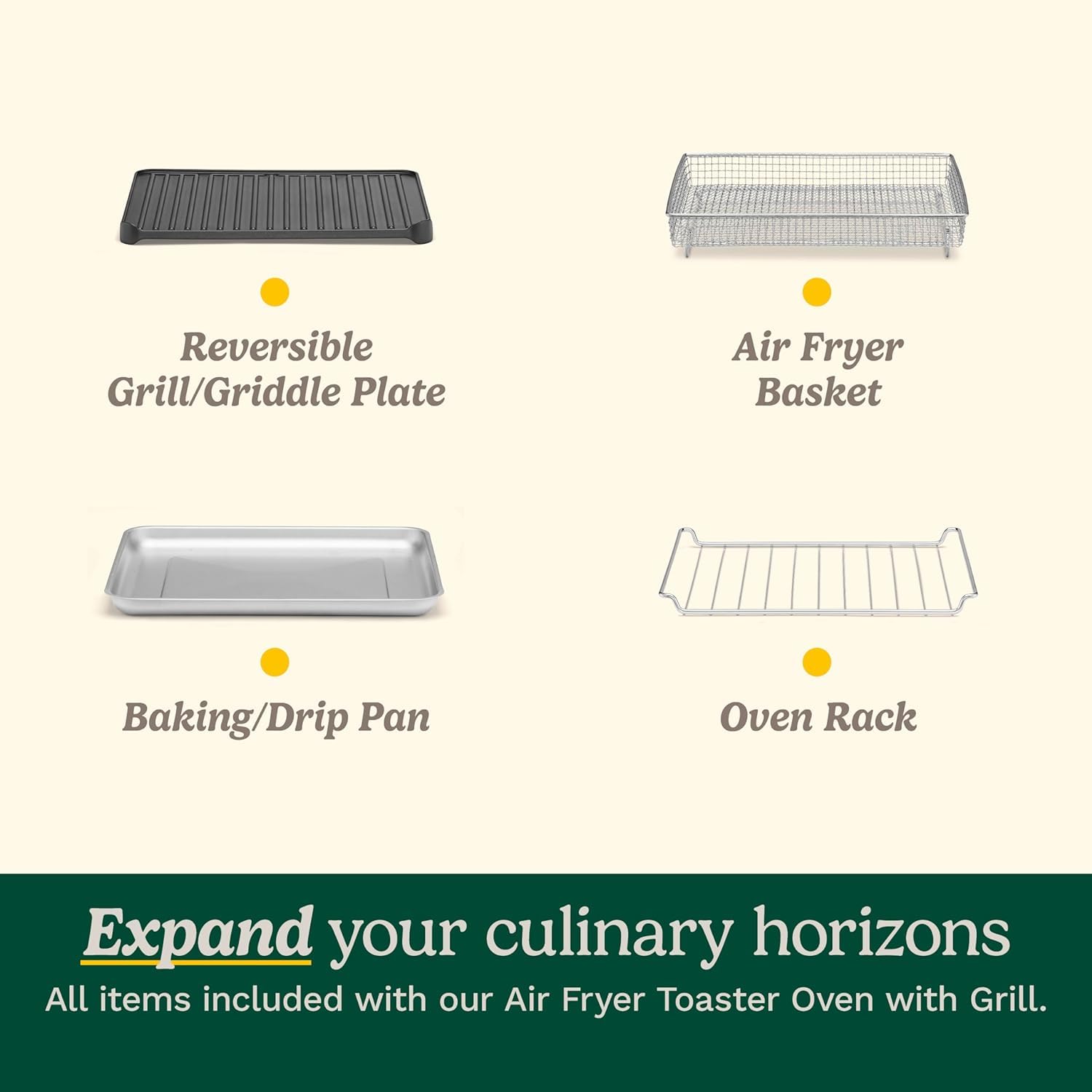 Cuisinart Freidora de aire + horno tostador de convección, horno 8-1 con opciones de horneado, parrilla, acero inoxidable, TOA-70