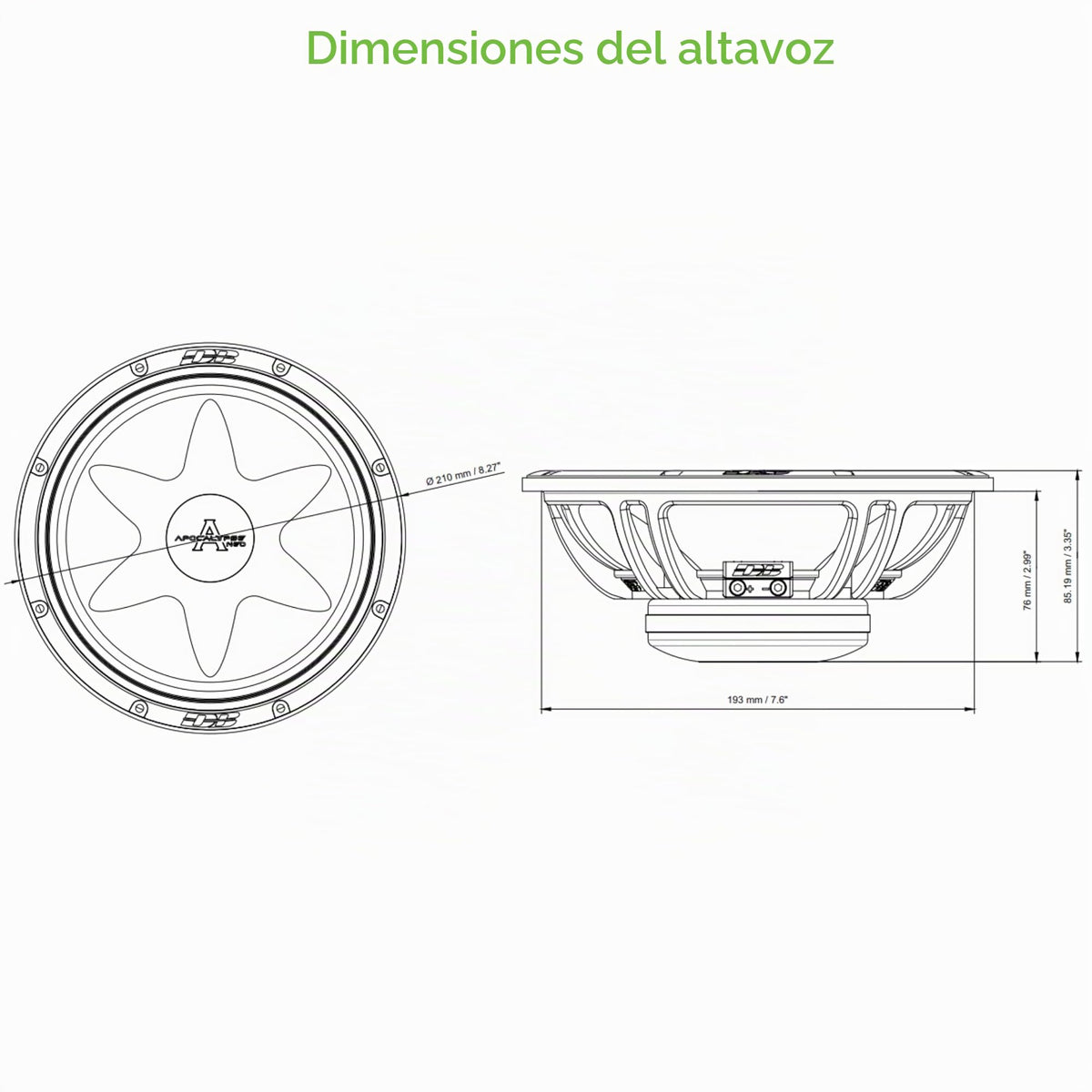 Altavoces Deaf Bonce Apocalypse 8 Pulgadas 4 Ohmios 600 W