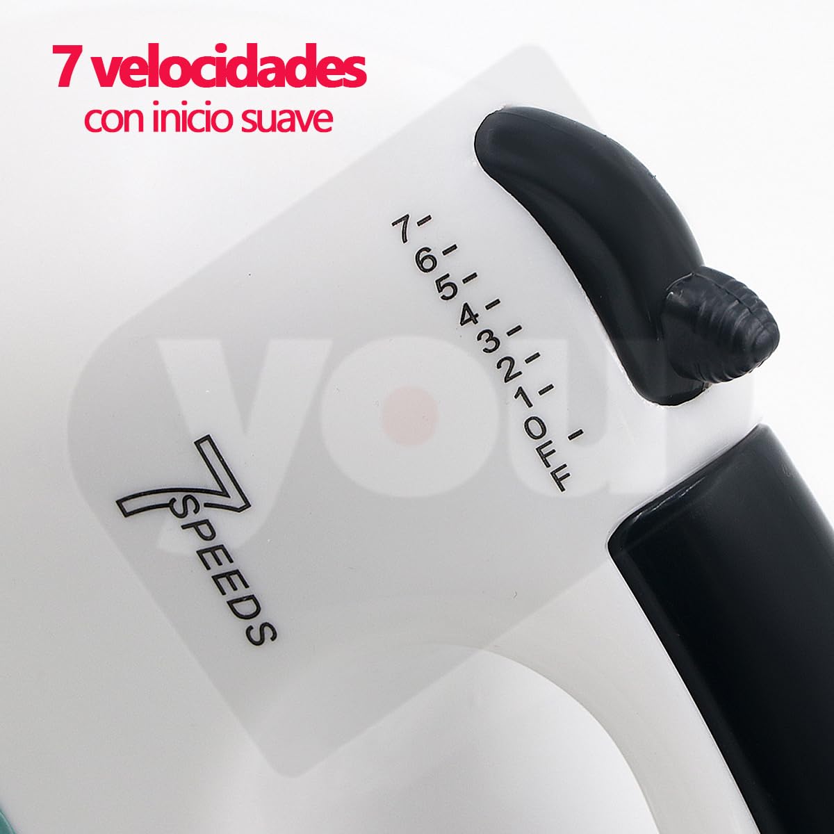 Batidora De Mano con Pedestal de 7 Velocidades Capacidad 2L Con Accesorios para Mezclar 250w