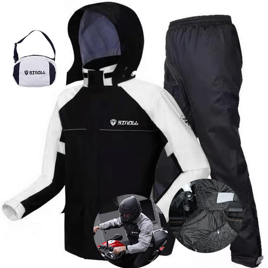 Traje Impermeable SINOLL Reflectante Motocicletas con Fundas Ocultas para Hombre y Mujer