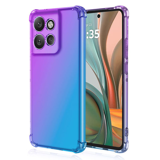 DABUNA Funda para Motorola Moto G75 5G Case Uso Rudo,Transparente Colores Degradados Protectora de Cámara Anticaída Carcasa Bumper(Púrpura Azul)