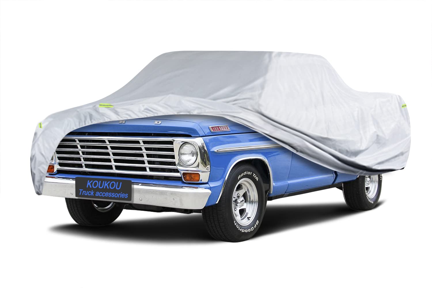 KouKou Cubierta para Camioneta Exterior Impermeable para Todo Tipe de Clima, 6 Capas Cubierta Completa para Pickup, Apto para F150, Silverado 1500, Ram 1500, Aplicablea Camioneta Inferior a 540 CM
