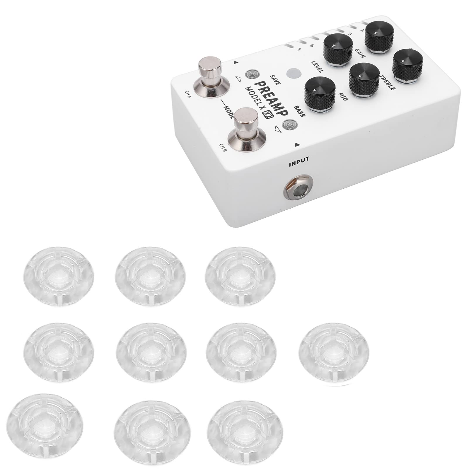 Pedal Toppers Universal transparente interruptor de pie cubierta de uñas plástico 10 Uds de moda para músicos para Pedal de efecto de guitarra
