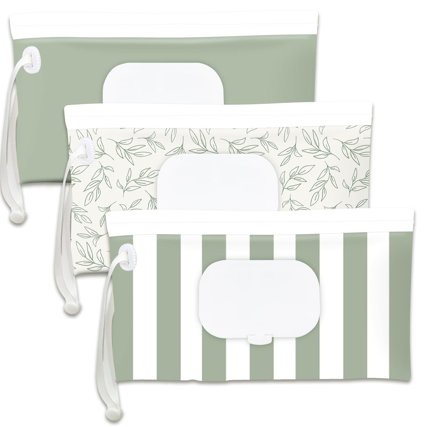 Soporte para toallitas para bebé, dispensador de toallas, paquete de 3 recipientes recargables portátiles, funda reutilizable para toallitas de viaje, impermeable y a prueba de polvo, soporte para