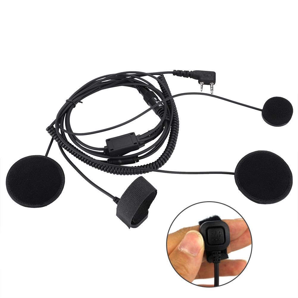 Diyeeni Casco de Motocicleta Intercom Auriculares con micrófono PPT Altavoces Conector K, Auriculares con cancelación de Ruido, compatibles con con con HYT Walkie Talkie