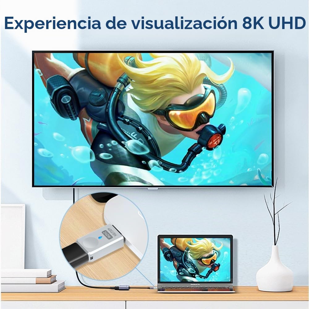 Adaptador Magnético USB C SHEEAST 240W 24 Pines para Steam Deck MacBook Pro iPad Pro Teléfonos