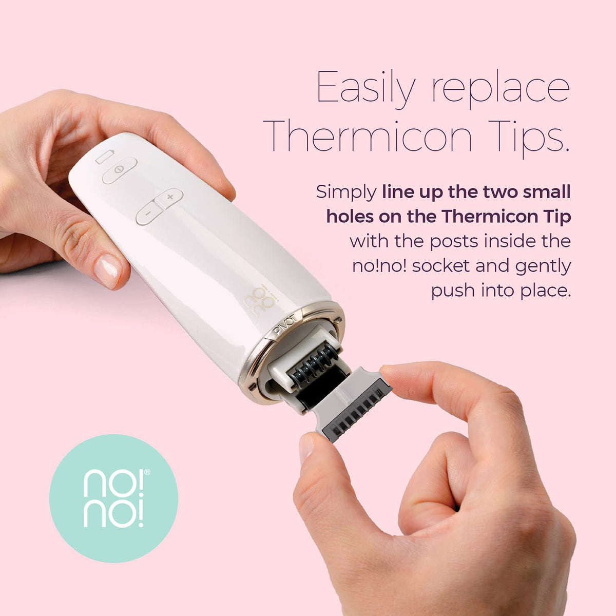 no!no! Pivote Por El Último Sistema de Depilación para Rostro y Cuerpo: Funciona Fácilmente y Sin Dolor para Obtener Resultados Semipermanentes de Larga Duración