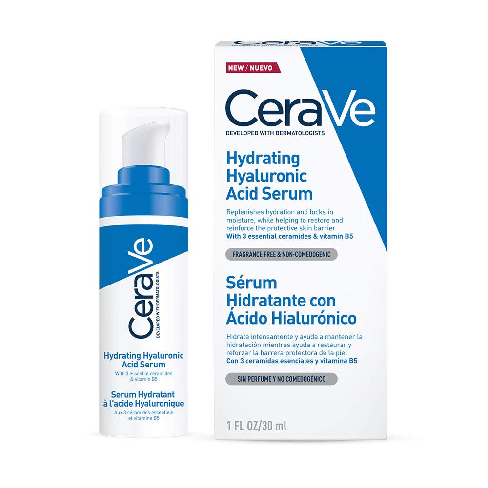 CeraVe Crema Reparadora para Contorno de Ojos Bolsas y Ojeras 14gr + Sérum Hidratante con Ácido Hialurónico 30ml Hidratante facial para todo tipo de piel