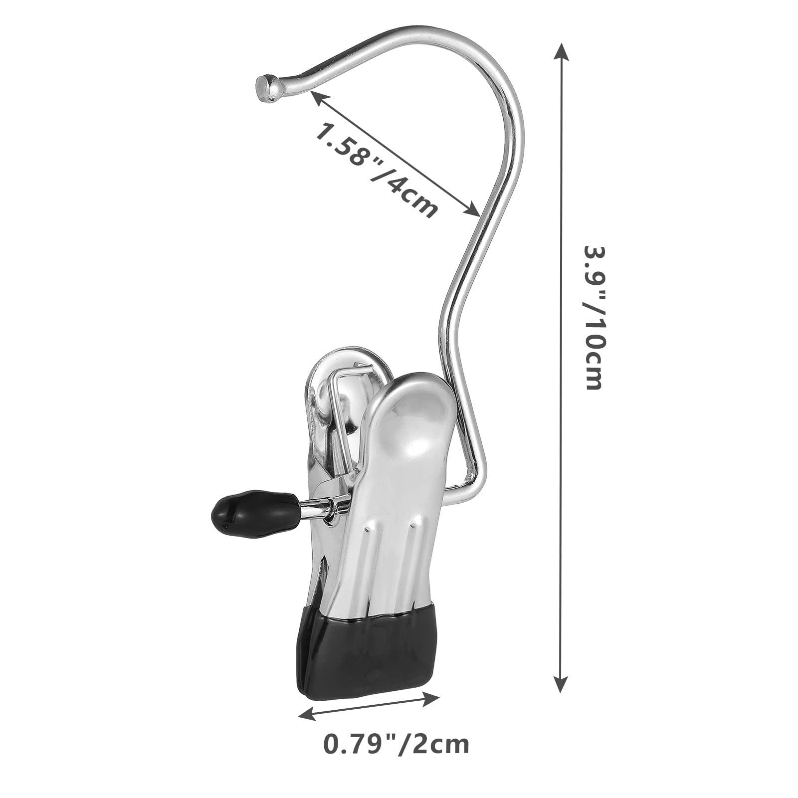 Frezon 40 Pack Boot Hanger for Closet, Laundry Hooks with Clips, Boot Holder, Hanging Clips, Portable Multifunctional Hangers Single Clip Space Saving for Jeans, Hats, Tall Boots, Towels(Black)