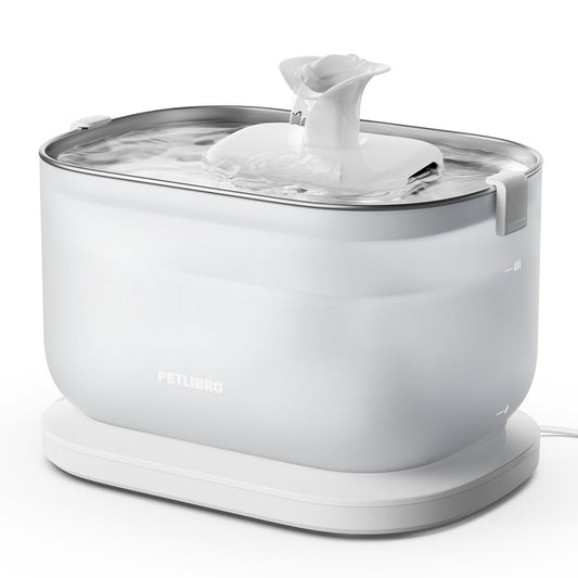 Fuente de Agua para Mascotas PETLIBRO Acero Inoxidable con Bomba Inalámbrica 2.5L Fácil de Limpiar y Sin BPA para Gatos y Perros