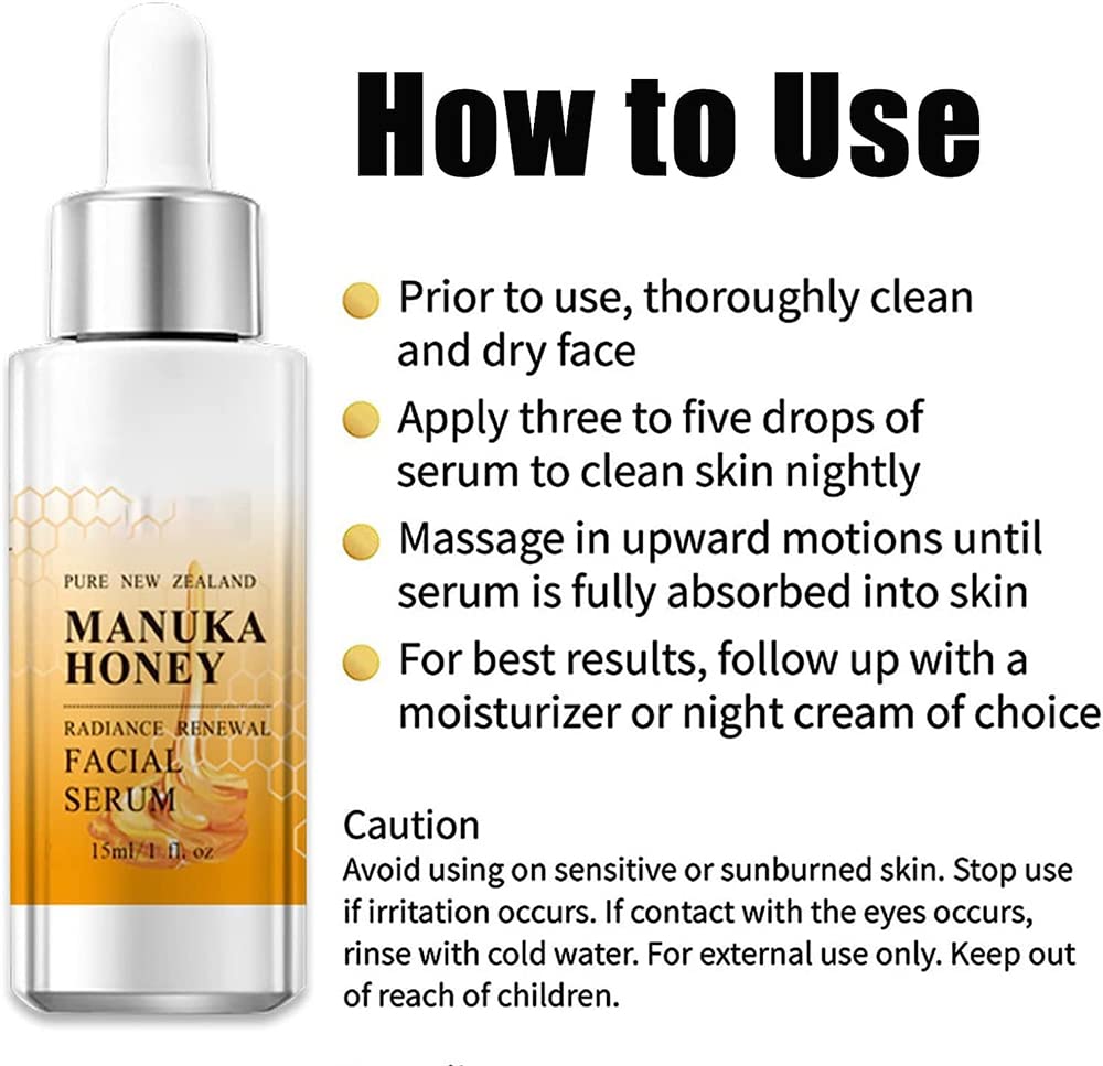 Serum Manuka Honey para Piel Radiante y Sin Arrugas - 2 unidades - Hidratante y Antienvejecimiento - Crazylife Serum Antiedad ideal para pieles maduras.