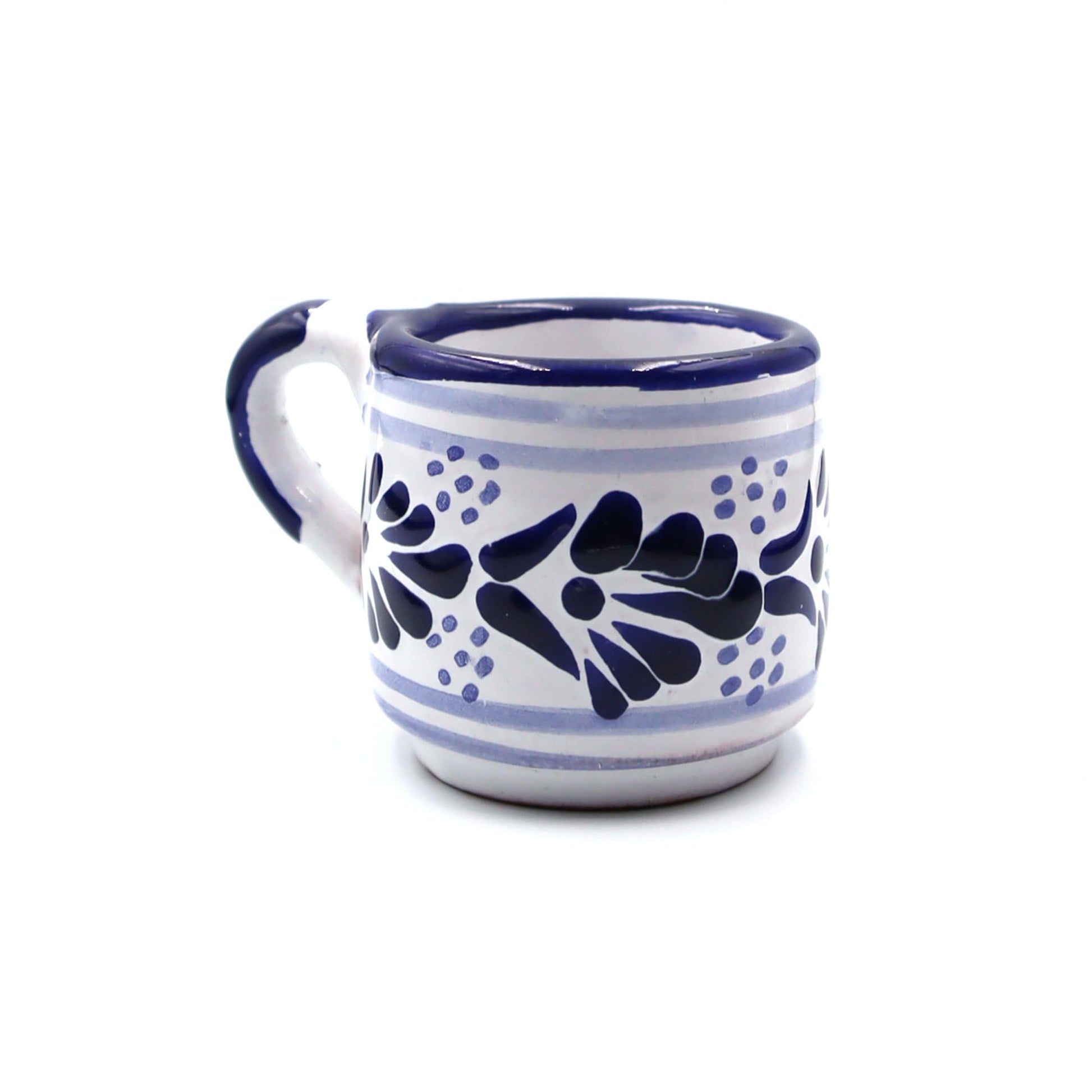 Juego de Tazas de Café Expresso Nubexpo Talavera Poblana Artesanía Mexicana 2 Piezas