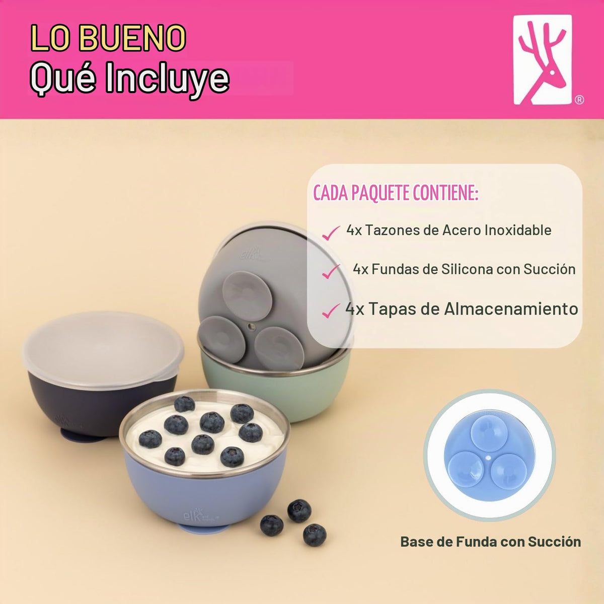 Cuencos de acero inoxidable