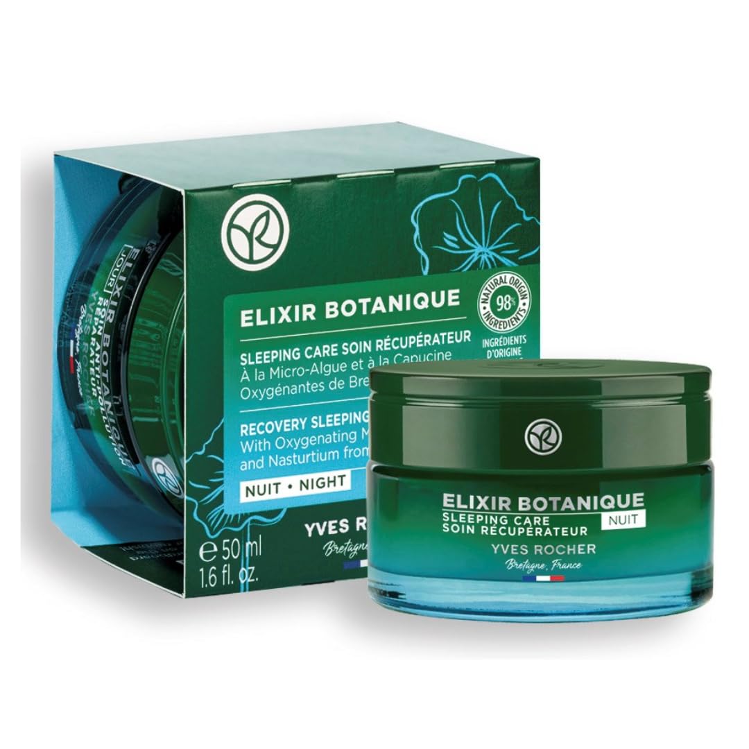 Yves Rocher Set ANTI ARRUGAS Elixir Botanique Rutina Nocturna Detox: Crema Facial de Noche (50 ml) + Sérum Recuperador de Noche (30 ml)