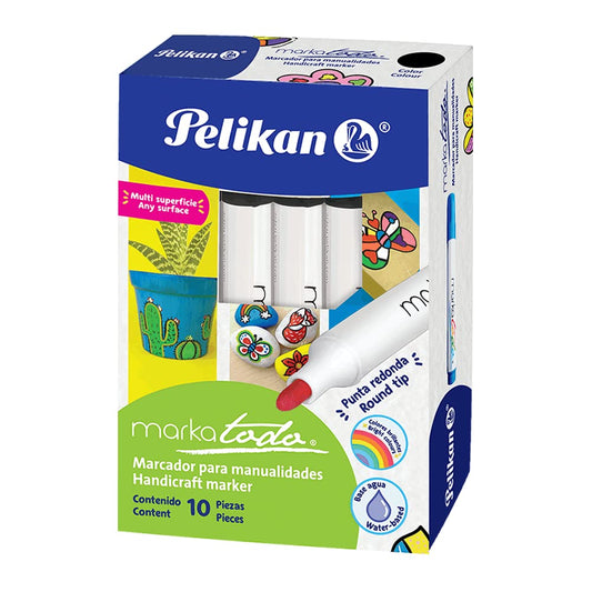 Marcador Pelikan Negro Punta Redonda para Manualidades con Tinta a Base de Agua