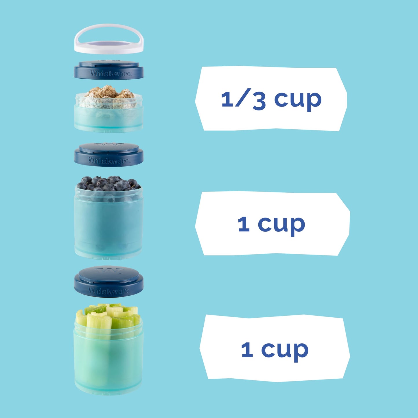 Whiskware Paw Patrol - Recipientes apilables para bebés, niños y niños, recipientes de almacenamiento de alimentos duraderos para guardería, viajes en coche y avión, aptos para lavaplatos, persecución