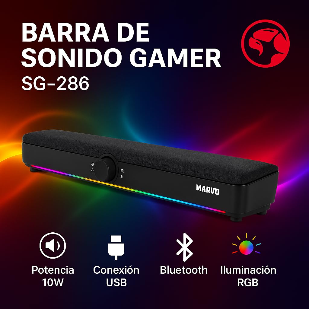 Barra de Sonido Gaming MARVO RGB SG-286 2X Driver 2''