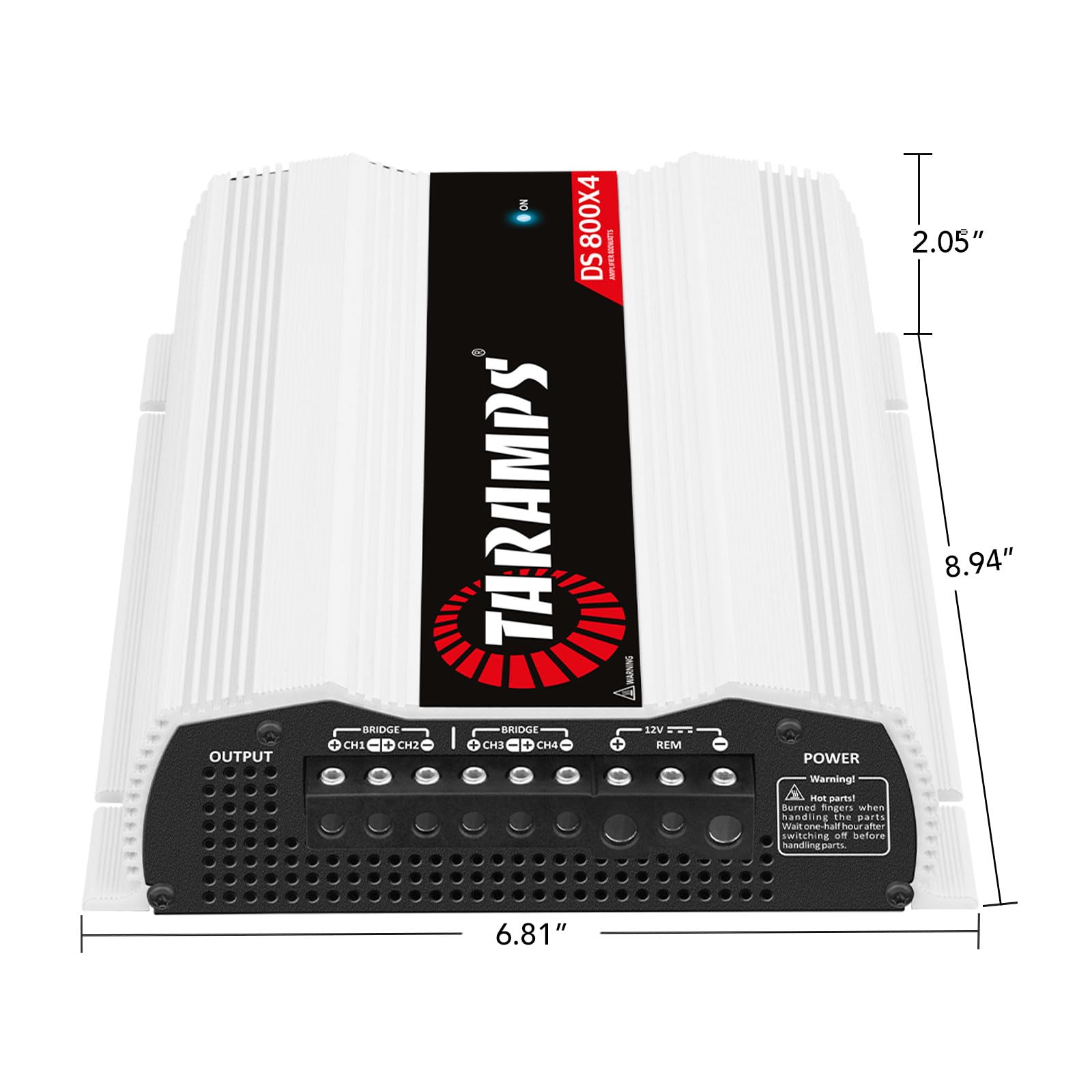 Amplificador Multicanal Taramp‘s Aluminio Rango Completo 800 Vatios RMS para Coche