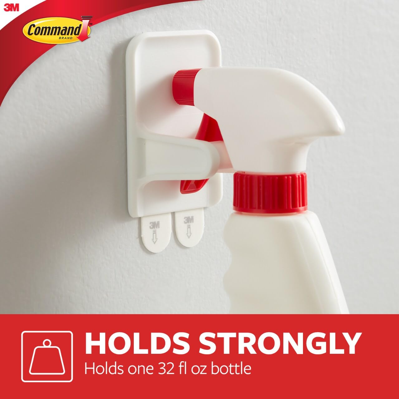 Command 17009-ES - Colgador para botella rociadora, 1 unidad, 2 tiras grandes, 2 Hangers