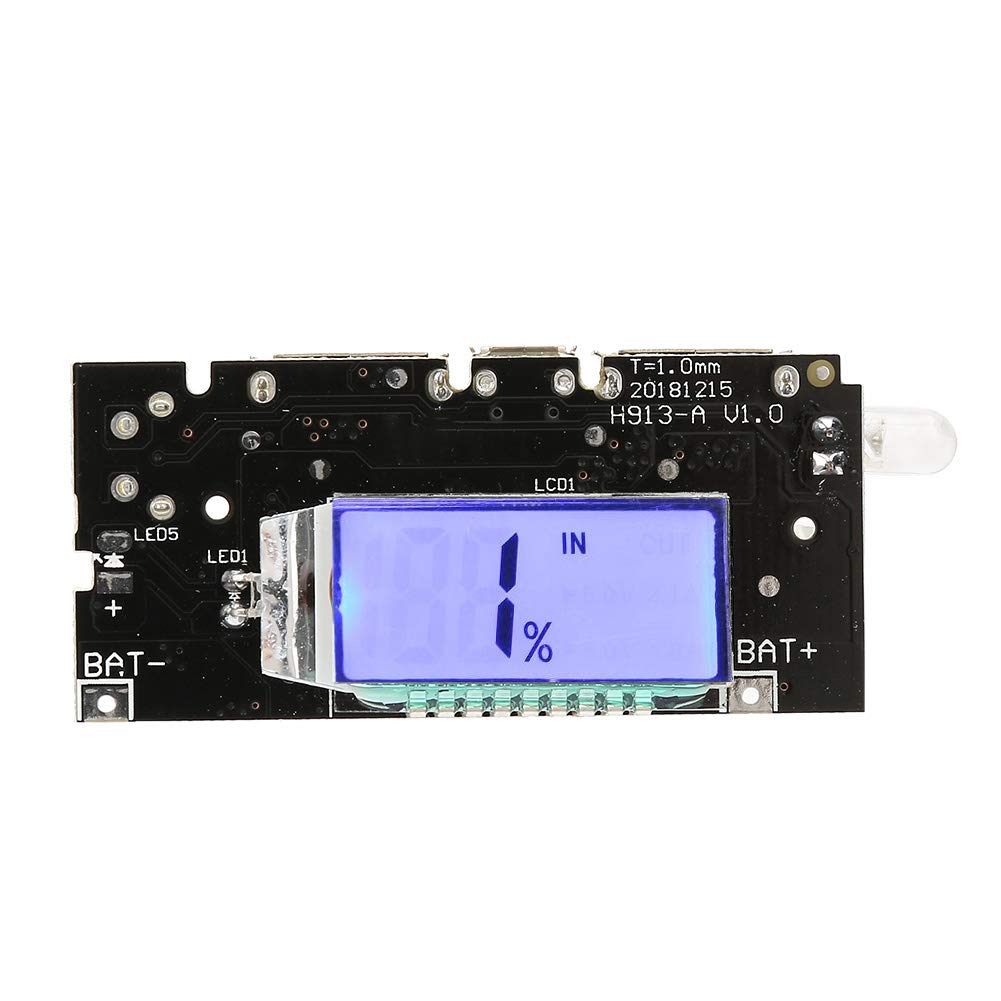 Módulo de Carga Dual USB Walfront Pantalla LCD Banco de Energía 5V