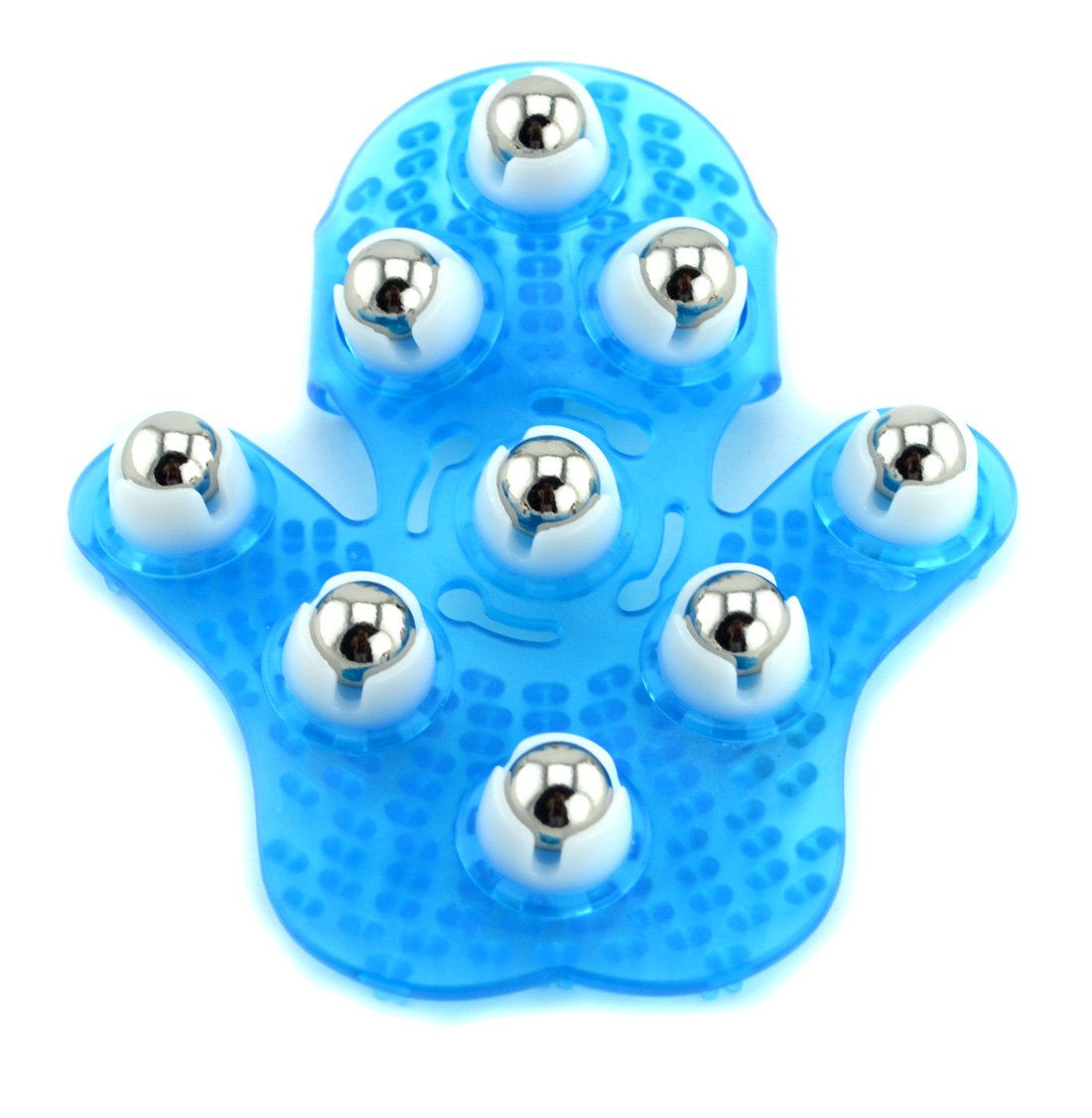Guante de Masaje SAMYO Azul con 9 Rodillos de 360 Grados para Cuidado Corporal
