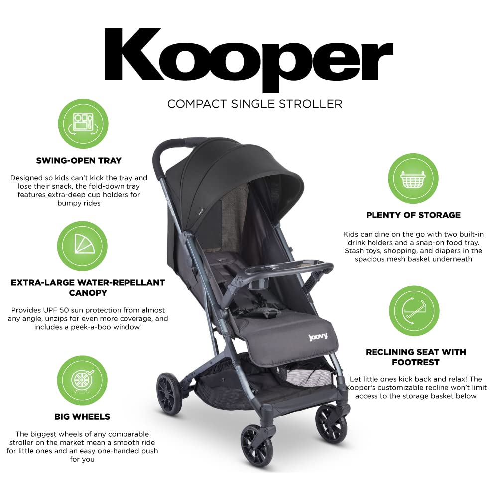Carriola Ligera Joovy Kooper Gris Oscuro con Bandeja