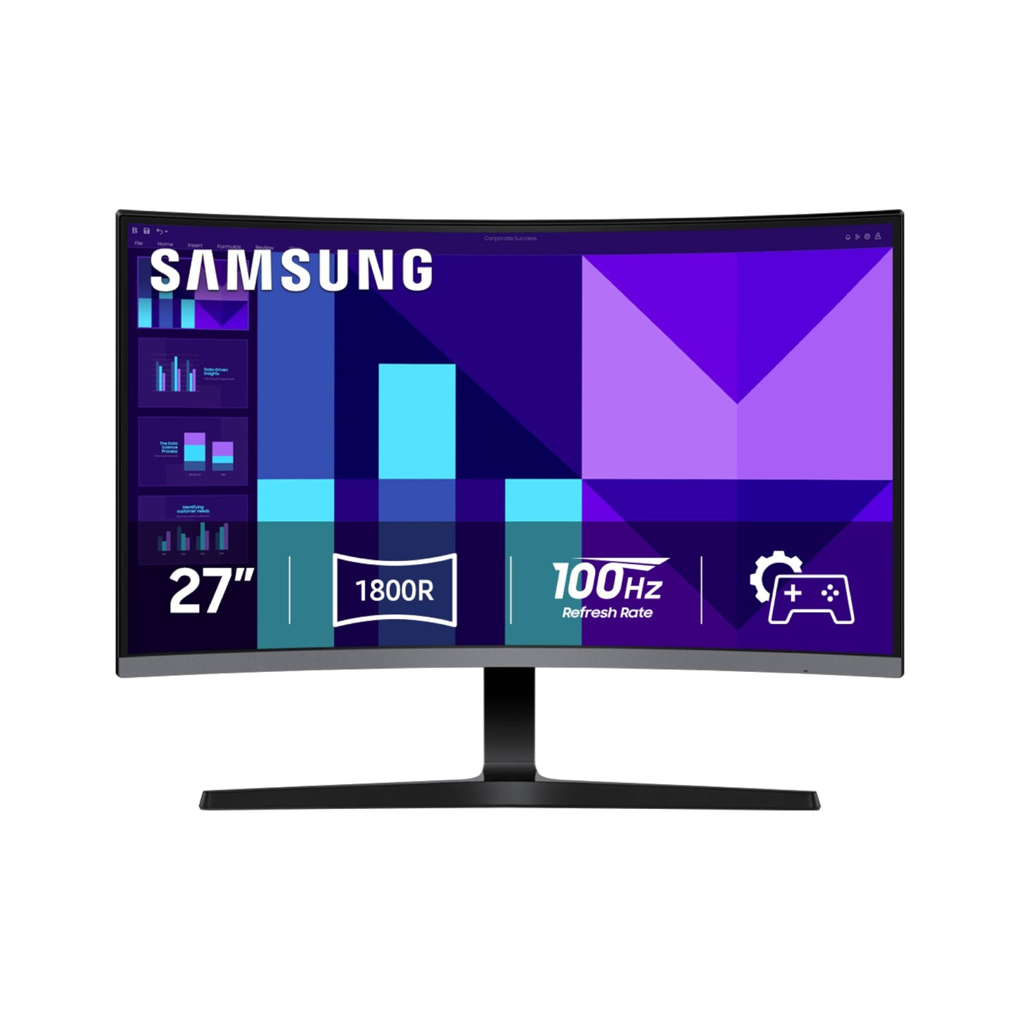 SAMSUNG - Monitor Curvado S3 (S39GD) FHD de 100 Hz, Modo de Juego, Modo de Ahorro de Ojos, conectividad múltiple con Puerto HDMI, LS27D396GANXZA, 2025