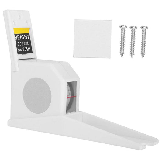 Cinta Métrica de Altura, Medidor de Estatura de Altura de 2 M, Altímetro Montado En La Pared, Retráctil Herramienta de Medición de Metal, Retractil Stature Meter Con Placa De Pared (Blanco)