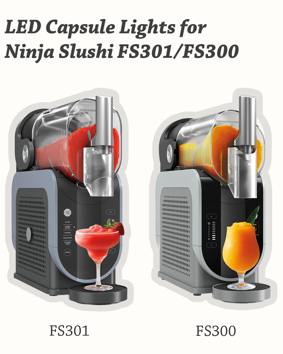 Luces LED de cápsula para Ninja Slushi FS301/FS300, sin instalación, 13 colores y 4 modos, diseño de tamaño de tapa de botella para accesorios de máquinas de Slushi, paquete de 2