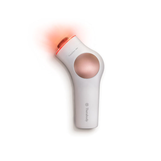 TheraFace PRO | Masaje de terapia percusiva 6 en 1 para el cuidado de la piel - Microcorriente - LED azul y rojo de Therabody - Blanco