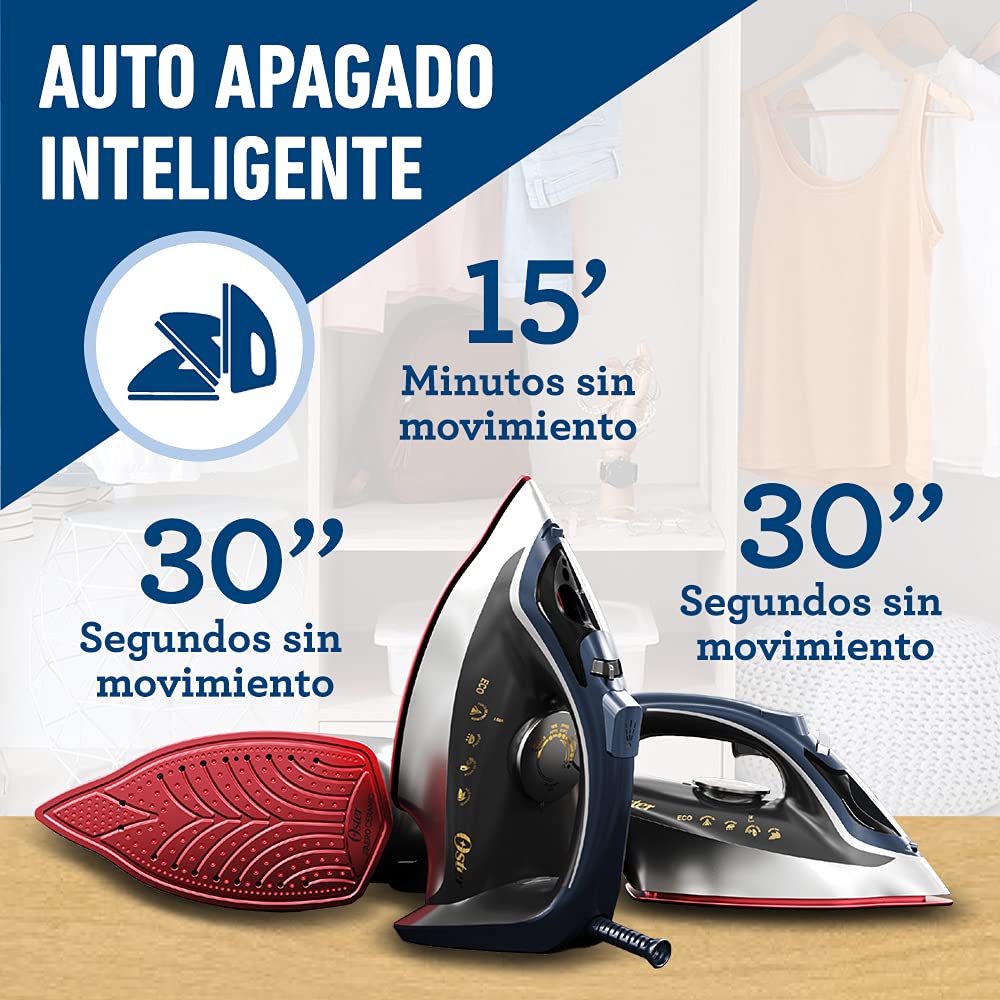 Plancha de Vapor Oster azul con Tecnología Aerocerámica GCSTAC6952