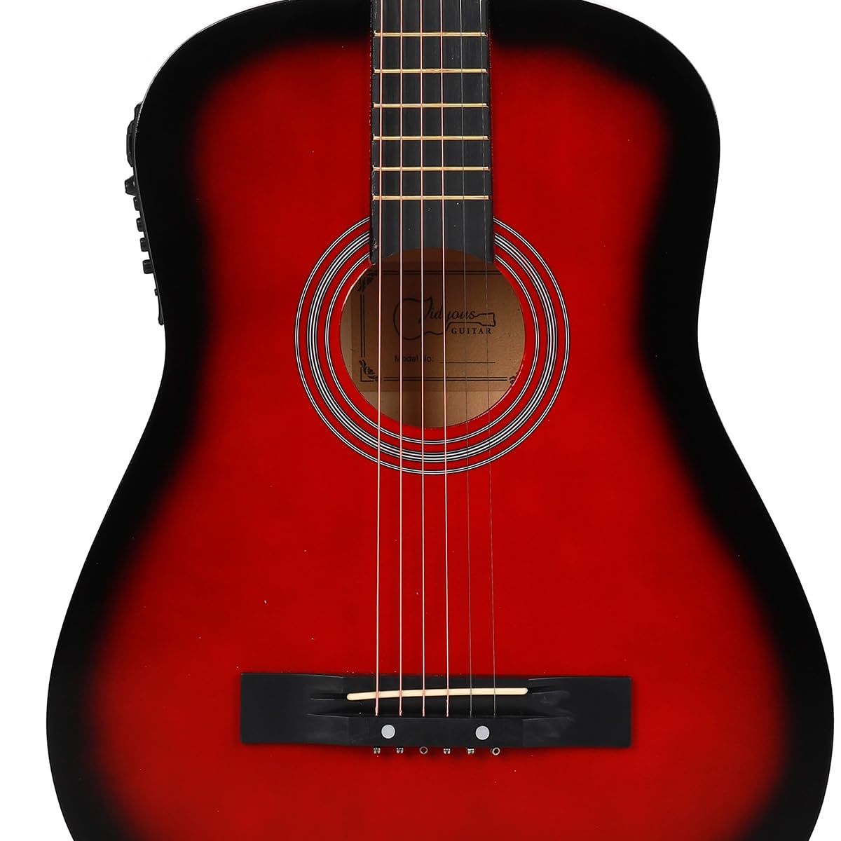 38 inch Electroacústica Guitarra Guitarra acustica con Afinadores,Correas,Cuerdas para Instrumentos,Plumillas,Cable amplificador guitarra,soul,Fundas para Guitarras 3/4 (Red)