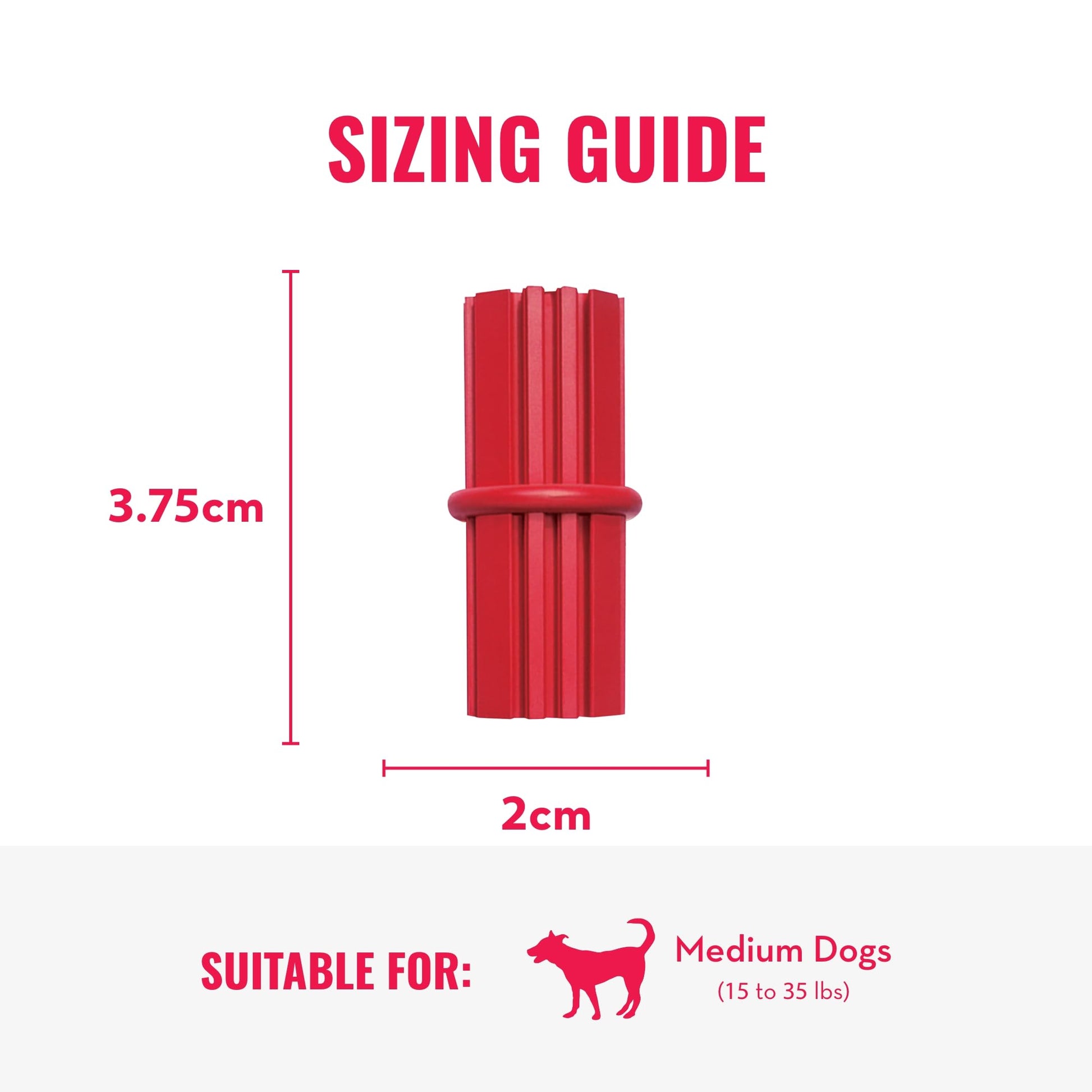 Kong Dental Stick Dog Toy, Medium, Red, Pack of 1