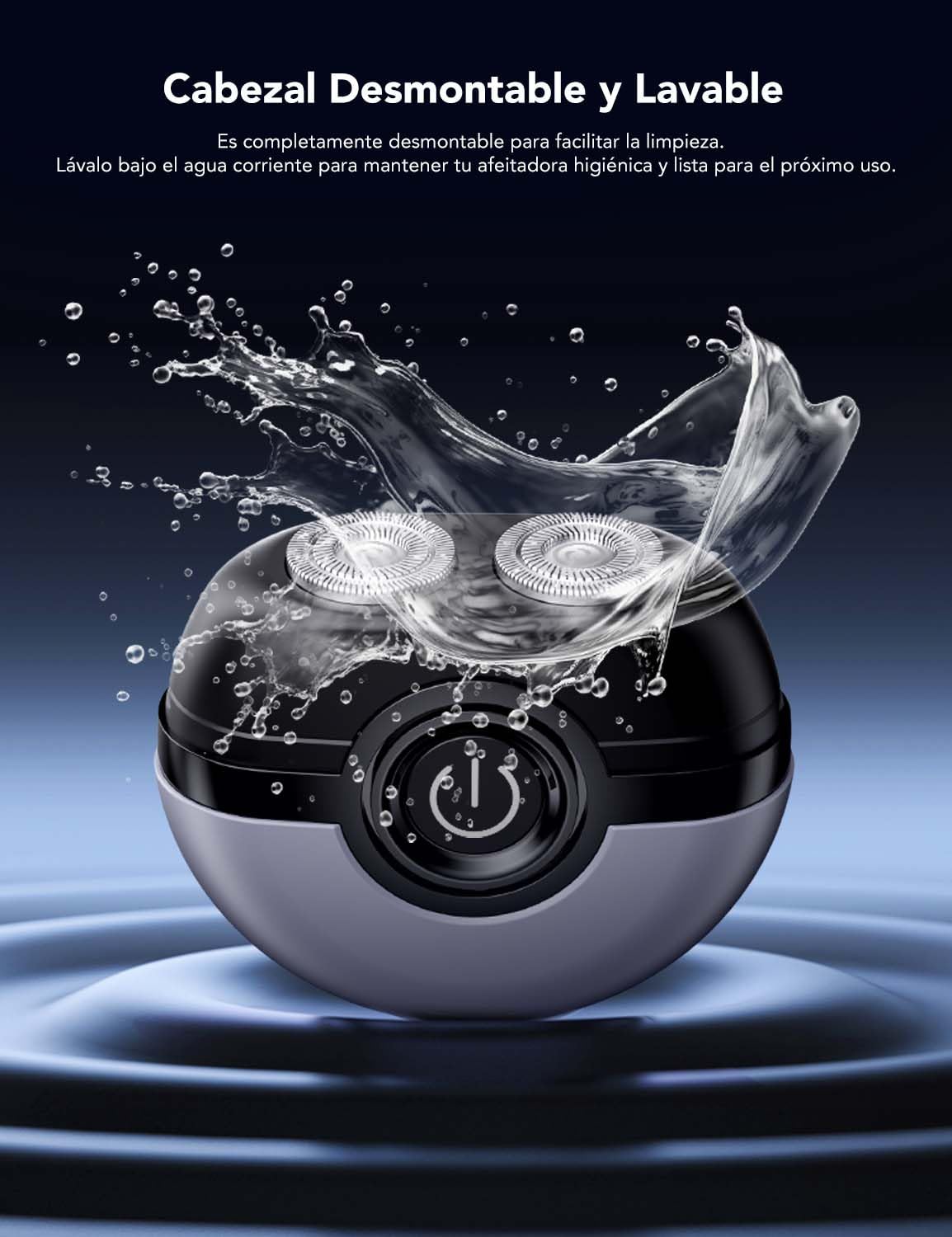 PHOCAR Afeitadora Eléctrica para Hombre, Mini Rasuradora Portátil de Bolsillo, Motor de Levitación Magnética, Cabezal Doble Lavable, Carga Rápida USB-C, Cortadora de Barba para Viajes